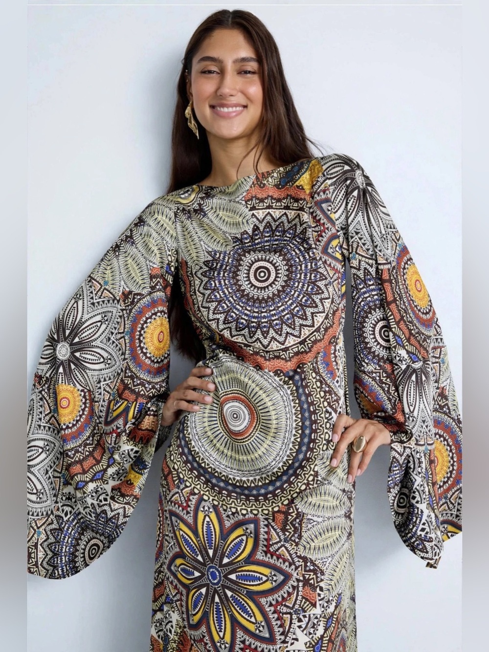 Alexis Sorano Dress Bohemian Paisley Print Maxi Dress in Multicolor size Medium. - Picture 3 of 16
